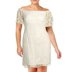LAUREN RALPH LAUREN Womens Lace Off-The-Shoulder C